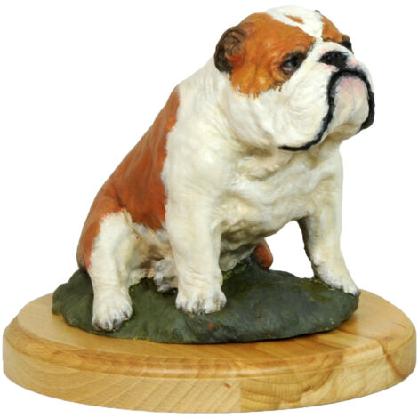 Bulldog - statuetta dipinta, figurina, realizzata dall'artista, marchio Art-Dog