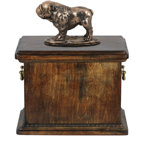Bulldog - un'urna per le ceneri del cane, un'urna con una statuetta, un'urna elegante in stile classico di Art-Dog