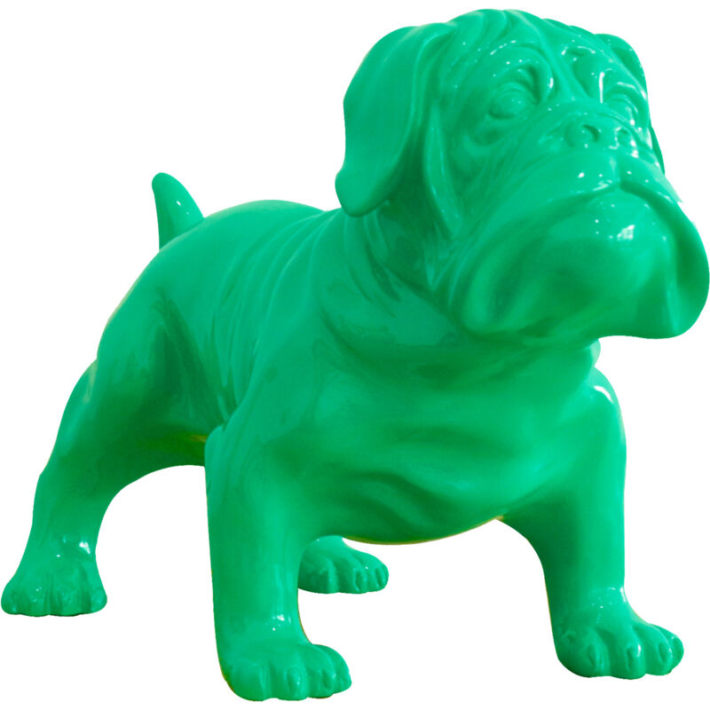 

kuateh - Bulldog verde de poliresina 46 x 21 x 30 cm - 50221011410491