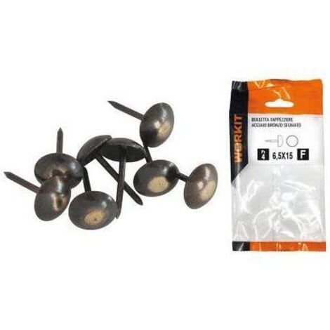 BULLETTA TAPPEZZIERE SELF WORKIT - ACCIAIO BRONZO SFUMATO MM 9,0X15 CF=PZ 12 - 5 Confezioni