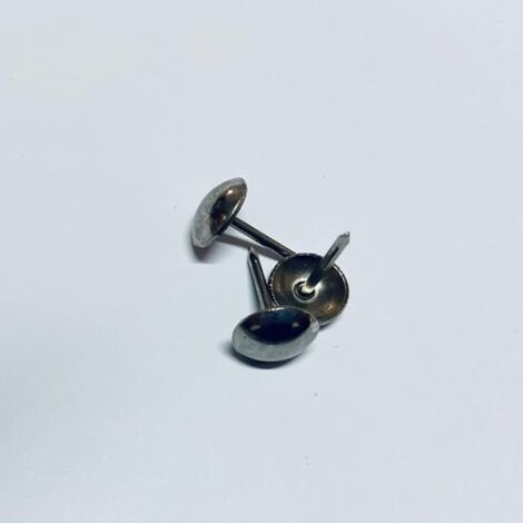 BULLETTE Chiodi Testa BOMBATA da 9 x 15 MM per Divano Sedia Poltrona 100 Pezzi, Colore Nichel