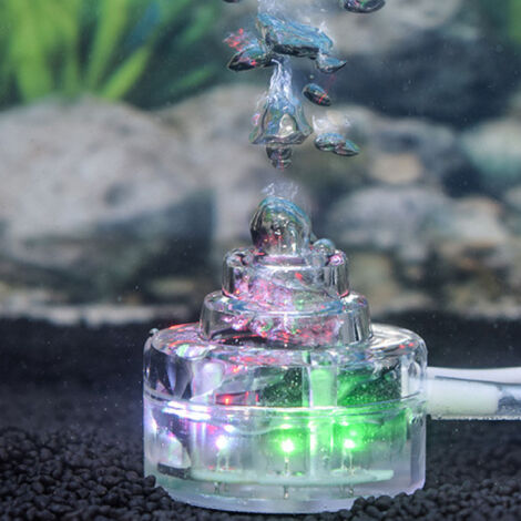 Bulleur d'air LED submersible à dégradé de couleurs pour aquarium, prise américaine 100-240 V