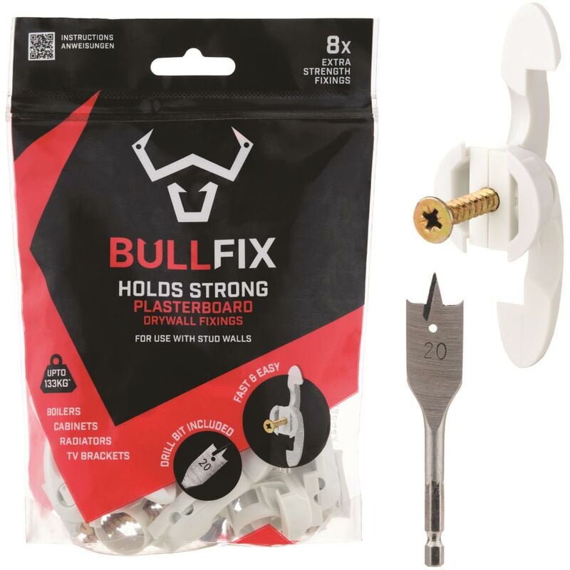 Bullfix - Extra Heavy Duty Plasterboard Fixings - Starter Kit - Not Applicable