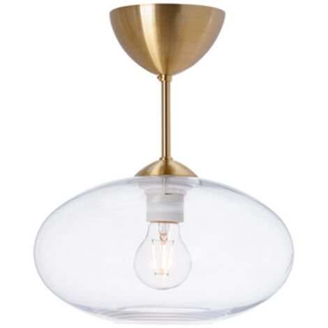 Bullo Plafonnier Globe Semi-Encastré Laiton, Verre Clair 1x E27