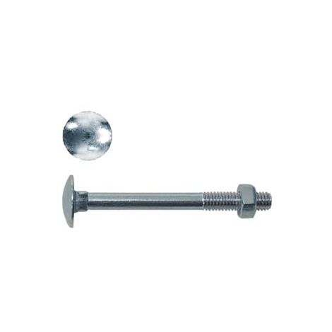 BULLONE ACCIAIO TESTA TONDA CON DADO- - ø mm.10x50 - 100 pezzi AMBROVIT