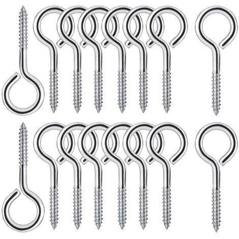 Bullone ad occhiello in acciaio inossidabile M4 304 da 25 pezzi - Bullone ad occhiello rotondo autofilettante con anello - Ganci ad occhiello Bullone ad occhiello Bullone ad occhiello 50 mm