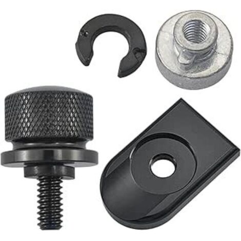 Bullone in alluminio per sella moto, vite per sella con copertura in alluminio nera per Harley Davidson Dina Street Bob 1996-2015, Fat Boy, Electra Glide, Street Glide ecc. (Nero)