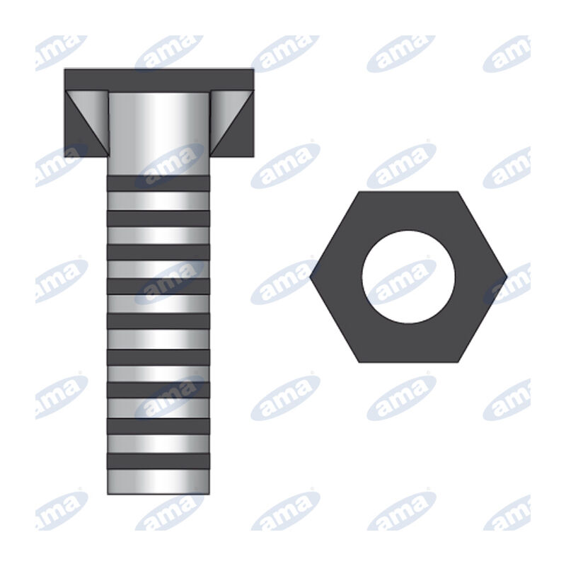Bullone tspqst 12X35 dx con dado autobloccante