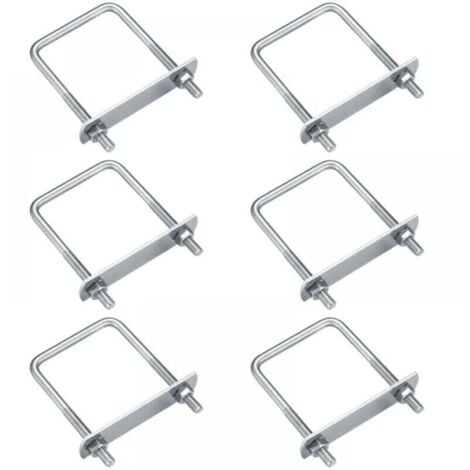XVX bulloni a U, bulloni a U M6, bulloni a U in acciaio inossidabile con dadi, piastre e rondelle, bulloni di fissaggio per tubi (angolo retto, 70 x 35 mm)