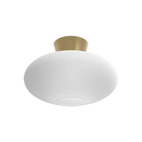 BulloXL Plafonnier Globe Laiton, Verre Opale 1x E27