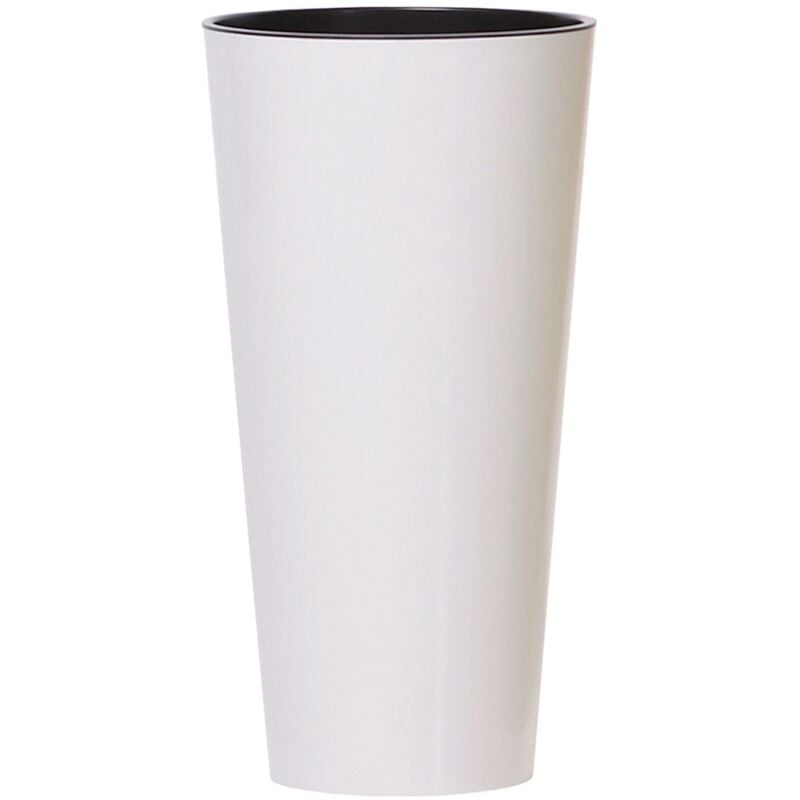 Prosperplast - tubus slim 8L. pot brillant, dimensions (mm) 200x200x381, couleur Blanc