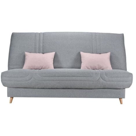 BULTEX Clic clac MONA 3 places - Tissu gris - L 192 x P 95 x H 101