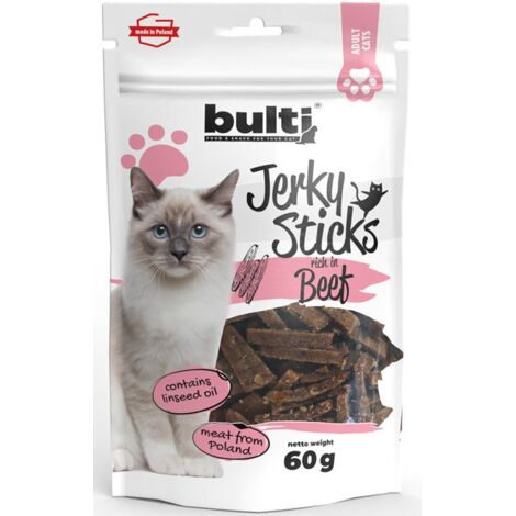 Bulti  Palitos de cecina  Golosinas para gatos 60 g - Rico en carne de res 60 g