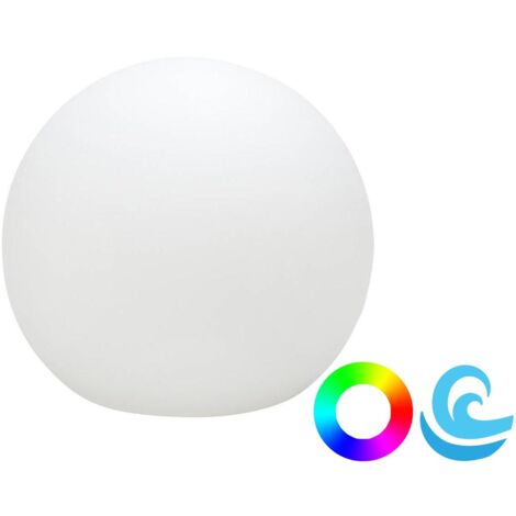 BULY 30 cm Bola de luz decorativa de alta resistencia. Carga solar y luz LED RGB. Fabricado en España