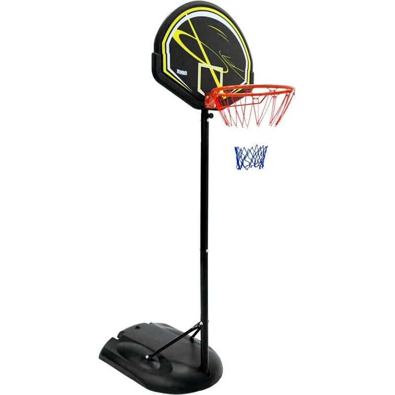 Bumber - Panier de Basket Miami Hauteur Réglable de 1,6m à 2,10m - ⌀ 38cm- pied à roulettes - Jaune