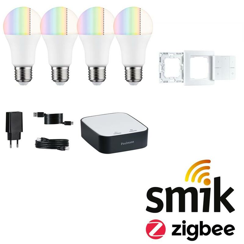Image of Bundle Smart Home Smik Gateway + Standard 230V LED BIRNE E27 + Pulsante muro