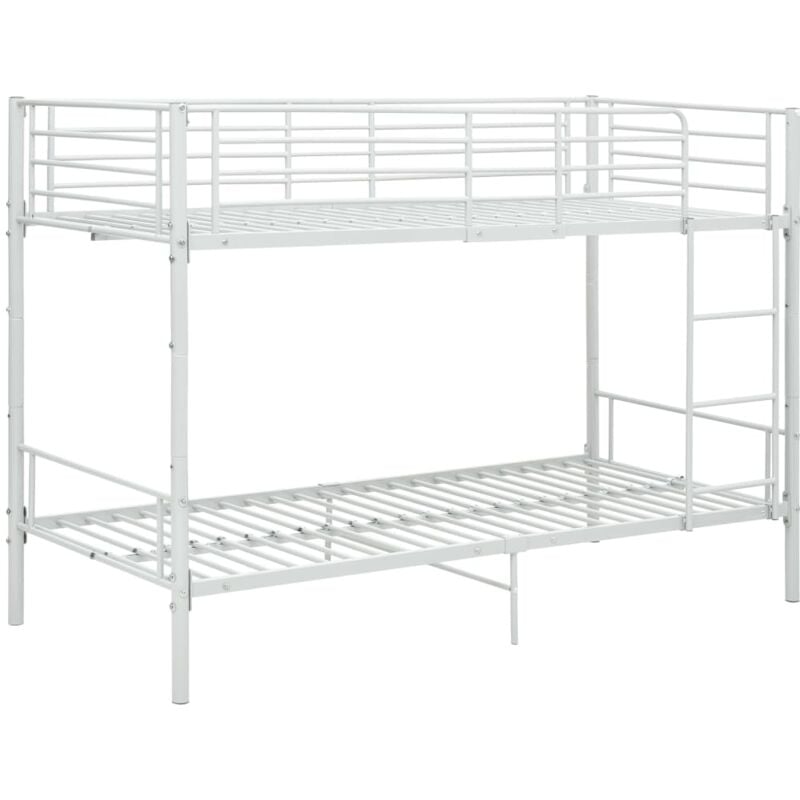 Bunk Bed without Mattress White Metal 90x200cm Vidaxl