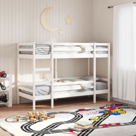Bunk Bed  White  Solid Pine  Small Single  Strong  Bunk Bed vidaXL