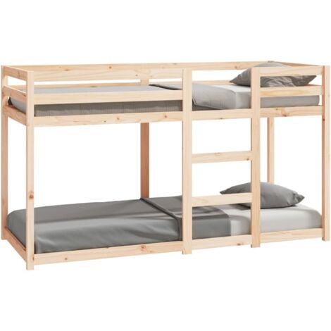 Bunk Bed without Mattress 75x190 cm Small Single Solid Wood Pine vidaXL