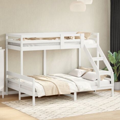 Bunk Bed without Mattress 80x200/140x200 cm White Solid Wood vidaXL
