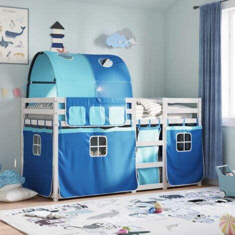 Bunk Bed without Mattress Blue 80x200 cm Solid Wood Pine vidaXL