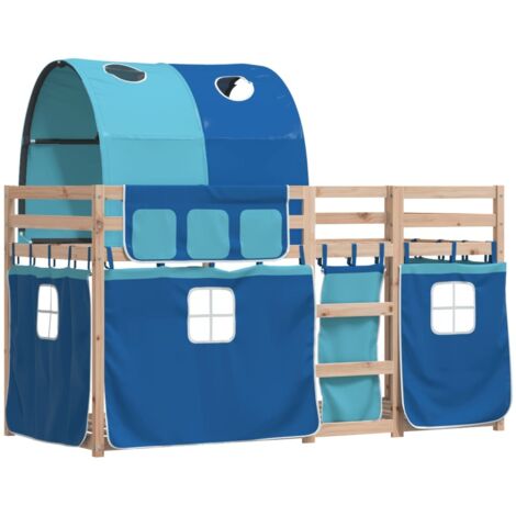 Bunk Bed without Mattress Blue 90x190 cm Single Solid Wood Pine vidaXL