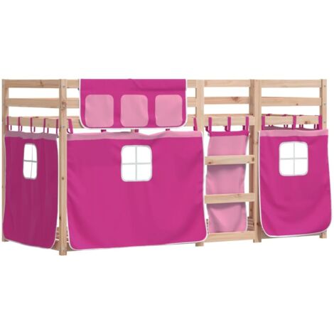 Bunk Bed without Mattress Pink 80x200 cm Solid Wood Pine vidaXL