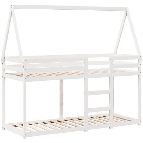 Bunk Bed without Mattress White 90x200 cm Solid Wood Pine vidaXL