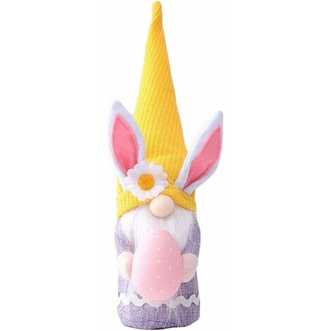 Bunny Decor, Girl Room Decor Gifts Nordic Swedish Nisse Scandinavian Tomte Elf Dwarf, Home Ornaments, Purple Easter Decor