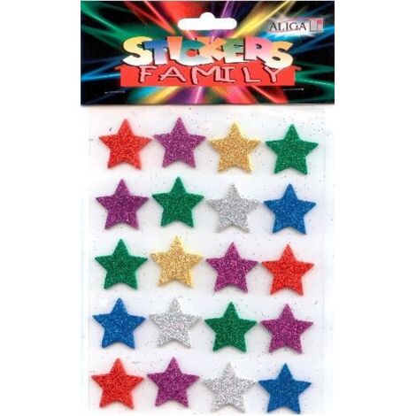 bunte Glitzer Sticker STERNE  NK-3303