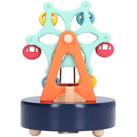 Bunte, retro-inspirierte Karussell-Spieluhr aus Holz für Kindergeburtstage und Partys