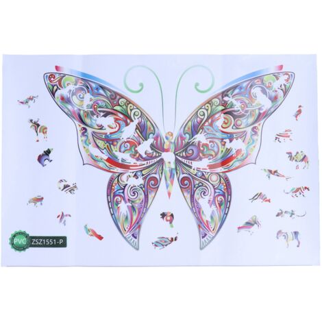 Bunte Tier-Wandtattoos – Schmetterlingsaufkleber zum Selbermachen für die Schlafzimmerdekoration