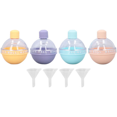 bunte und duftende Hockeyball-Formen für Whisky, leicht zu entformen, 4er-Set mit Deckel