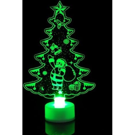 Bunte Weihnachtslichter – Weihnachtsmann, Schneemann und Weihnachtsbaum – Festliche Dekoration und Geschenk