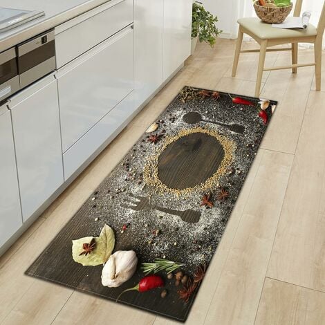 Bunter künstlerischer Küchenteppich, Waschküche, Bodenmatte, rutschfeste  Gummimatte für drinnen und draußen, 60 x 160 cm