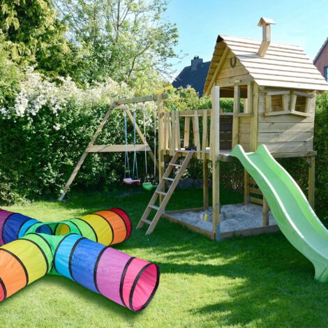 Bunter spieltunnel mit 4 rohren