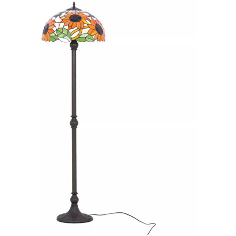 Buntglas-Stehleuchte Sonnenblumen 2xE27 20W SUNFLOWER K-F16814 Kaja