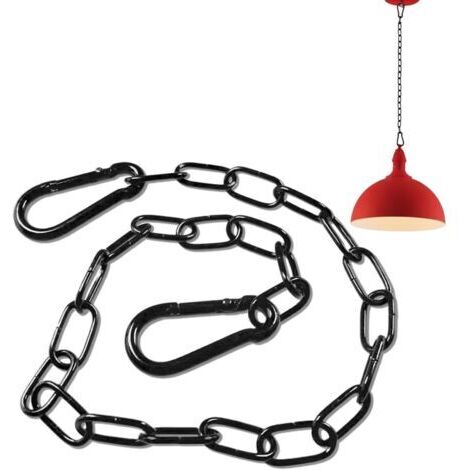 BUNTHAUS 0,6 m Chaîne noire en acier inoxydable de Chaînes en acier inoxydable Chaîne à maillons avec mousqueton Chaîne en acier inoxydable Pour portes de clôture, portails de cages pour animaux de