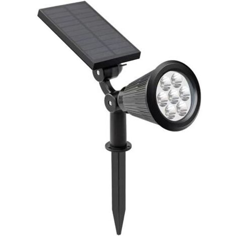 BUNTHAUS 1 articleLampe solaire 7 LED avec prise de terre  IP65  Étanche  Luminosité réglable  Projecteur décoratif de jardin