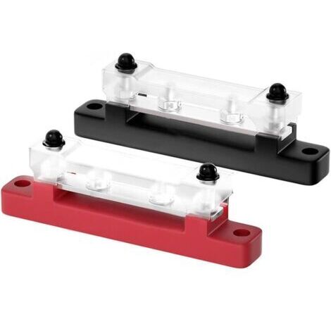 BUNTHAUS 1 Paire Barre de bus à 2 bornes, bornier de distribution d'alimentation au sol avec couvercle pour bateau de camping car, remorque de voiture marine