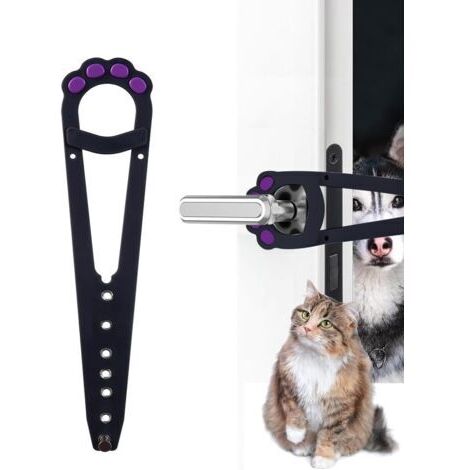 BUNTHAUS 1 Pcs, Noir Sangle de Porte Réglable pour Chats empêche les Chiens d'accéder à la Litière ou à la Nourriture, Maintient la Porte Entrouverte pour Chats, Barrière Pratique sans Percer