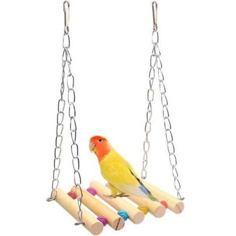 BUNTHAUS 1 Pièce Jouet pour Oiseaux, à Suspendre, Accessoire de Cage à Oiseaux, Jouet, Barre à Mâcher, Échelle, Jouet pour Perruches, Inséparables, Pinsons et Autres Petits Animaux