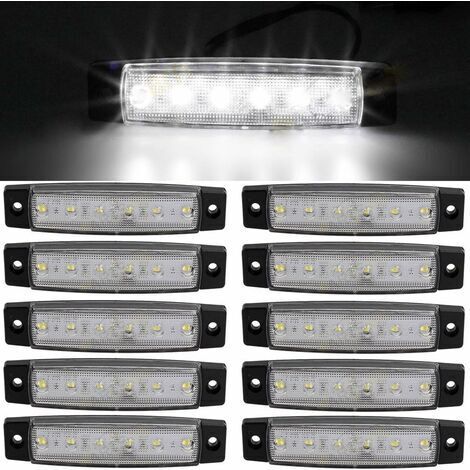 BUNTHAUS 10 pcs 9,7 cm 6 LED côté 12V LED MARKER Remorque Feux de gabarit pour camion, marqueur lumière Ambre, partie arrière Feu de Gabarit, camion Cab Feux de gabarit, RV Convoi