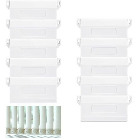 BUNTHAUS 10 Pièces Blanc Poids Aveugles Verticaux 89mm Poids pour Stores Verticaux Plaque de Lestage pour Store Californien Poids de Store Vertical Lattes