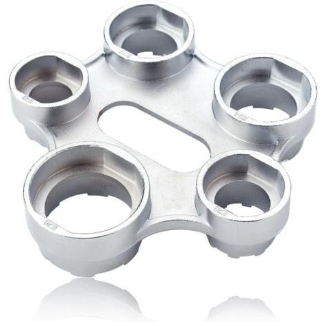 BUNTHAUS 10 Tailles de Clé à Barboteuse pour Robinet,Clé de Montage pour Aérateur, Aérateur Buse Mélangeuse Aérateur,Chromée Clé de Mousseur Robinet M24,Outil Polyvalent pour l'Ajustement du Débit d'E