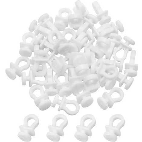 BUNTHAUS 100 Pcs Crochet de Rideau Rail Glisseur Rail Rideau Poulie à Rideaux en Plastique Blanc pour Rideau de Douche Porte et Fenêtre