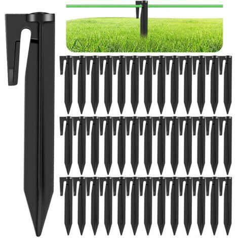 BUNTHAUS 100 Pièces Piquet Fil Robot Tondeuse, Piquets de Fixation en Plastique Robuste, Crochet Accessoires pour Câbles Périphériques Tondeuse Robot