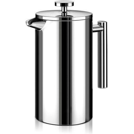 BUNTHAUS 1000 mlCafetière à piston , double isolation, acier inoxydable 304, antirouille, passe au lave vaisselle