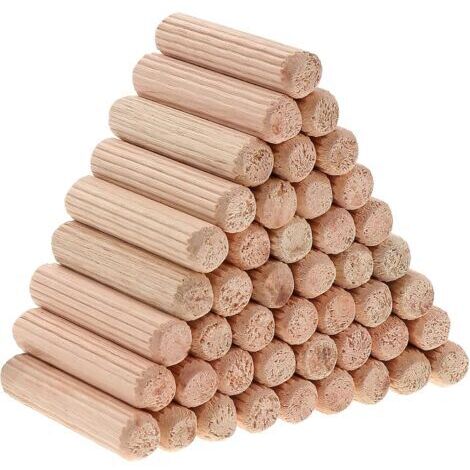 BUNTHAUS 1000 pièces Goujons Chevilles en Bois Dur Tourillons en Hêtre pour Projets D'artisanat de Meubles et Bricolage 8x40mm