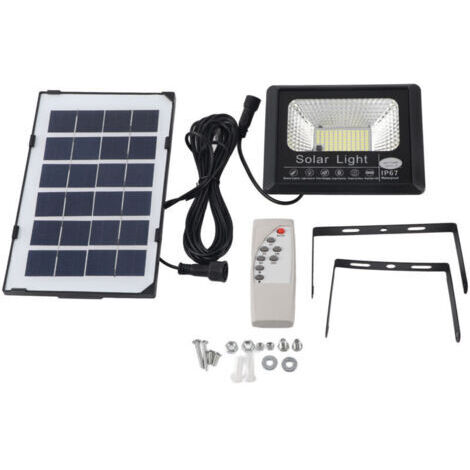 BUNTHAUS 100LED extérieur projecteur solaire IP67 étanche solaire applique murale télécommande lampadaire pour jardin 40W